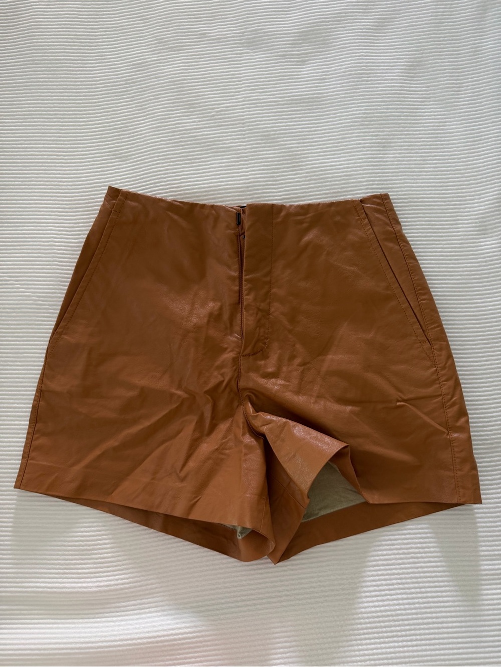 Joe’s leather dark tan/orange shorts